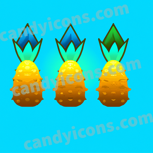 A row of spiky, pungent pineapples  app icon - ai app icon generator - phone app icon - app icon aesthetic