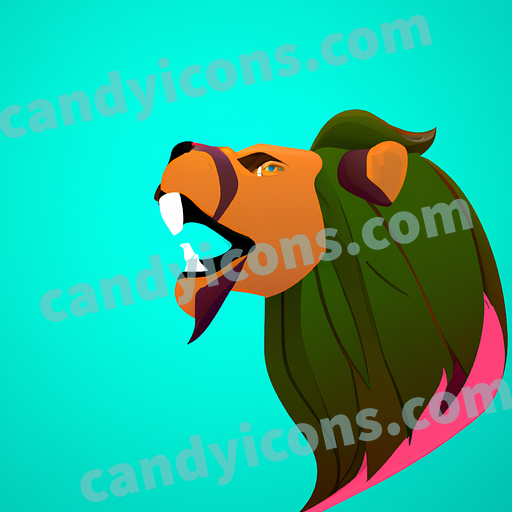 A majestic, roaring lion in profile  app icon - ai app icon generator - phone app icon - app icon aesthetic