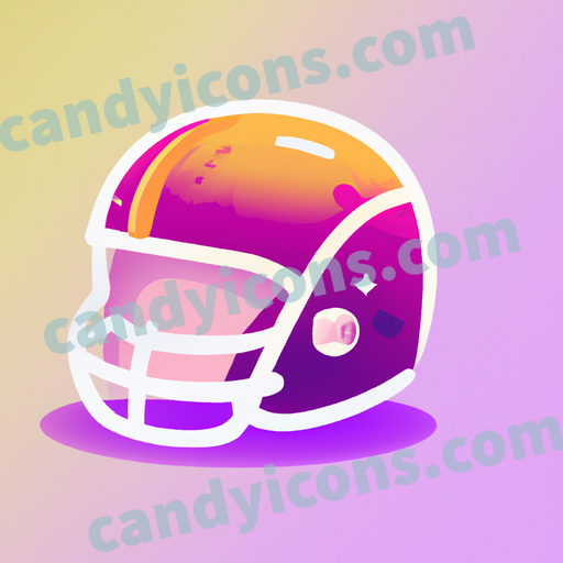 An app icon of A rubgy helmet in pale violet red , snow , beige , bright yellow color scheme