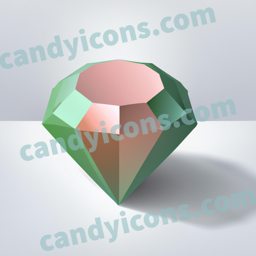An app icon of A diamond shape in pale green , chestnut , watermelon , emerald green color scheme