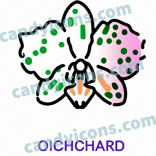 A striking, patterned orchid blossom  app icon - ai app icon generator - phone app icon - app icon aesthetic