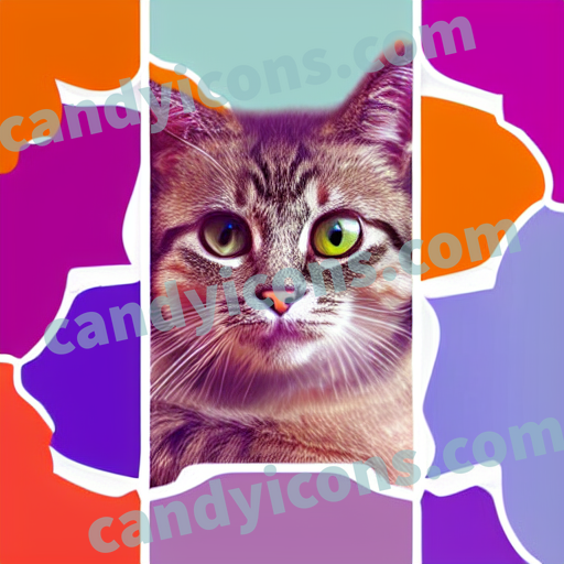 An app icon of A cat in gainsboro , honeysuckle color scheme