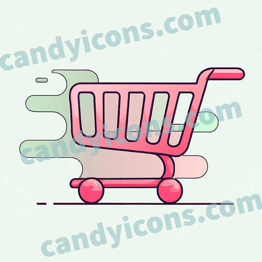 A minimalist shopping cart with wheels  app icon - ai app icon generator - phone app icon - app icon aesthetic