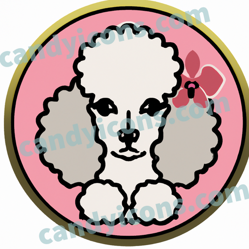 An app icon of A Poodle dog in orchid , crimson , rosy brown , burnt sienna color scheme