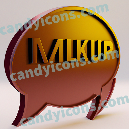 A stylized speech bubble with text inside  app icon - ai app icon generator - phone app icon - app icon aesthetic