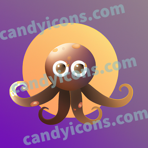A curious and intelligent octopus with tentacles  app icon - ai app icon generator - phone app icon - app icon aesthetic