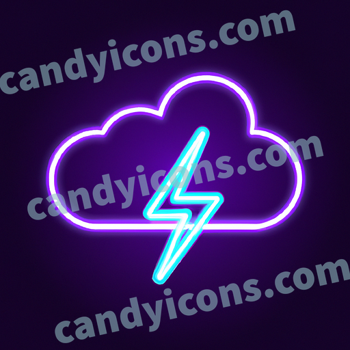 A stylized lightning bolt inside a cloud  app icon - ai app icon generator - phone app icon - app icon aesthetic
