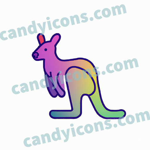 A playful and curious kangaroo  app icon - ai app icon generator - phone app icon - app icon aesthetic