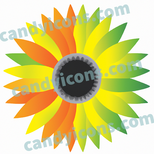 A sunburst yellow sunflower with dark center  app icon - ai app icon generator - phone app icon - app icon aesthetic