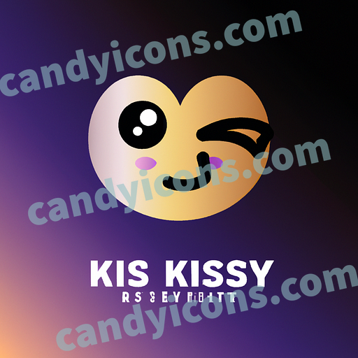 A winking kissy face with heart eyes  app icon - ai app icon generator - phone app icon - app icon aesthetic