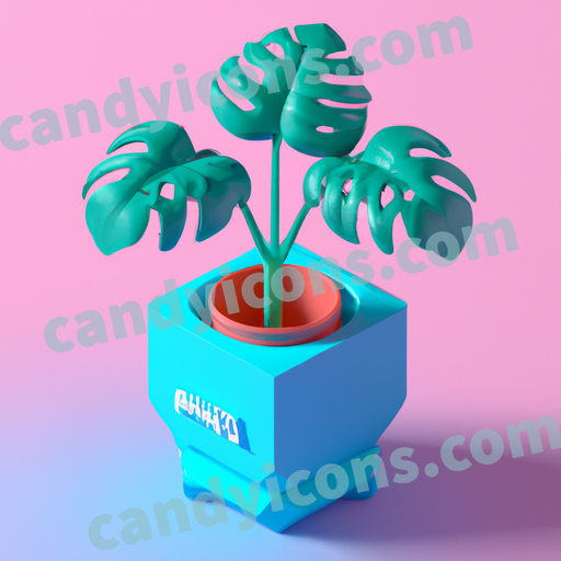 potted Philodendron app icon - ai app icon generator - phone app icon - app icon aesthetic