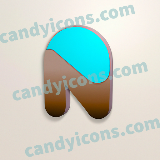 A chubby, rounded letter N  app icon - ai app icon generator - phone app icon - app icon aesthetic