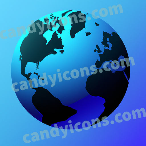 A stylized planet Earth with continents  app icon - ai app icon generator - phone app icon - app icon aesthetic