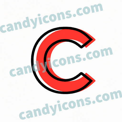 A simple red letter C  app icon - ai app icon generator - phone app icon - app icon aesthetic