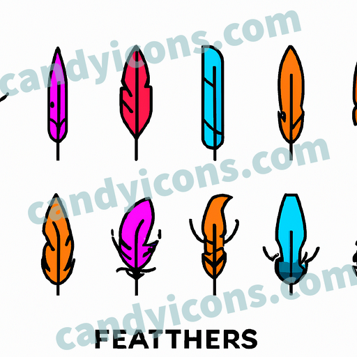 A collection of vibrant bird feathers  app icon - ai app icon generator - phone app icon - app icon aesthetic