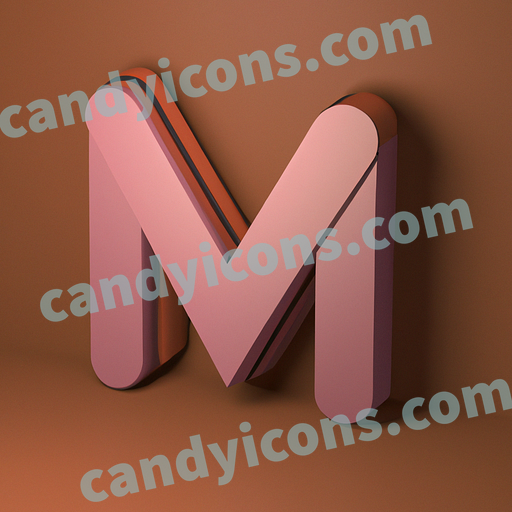 A sharp, angular letter M  app icon - ai app icon generator - phone app icon - app icon aesthetic
