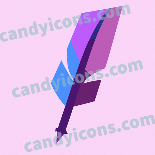 A stylized feather pen  app icon - ai app icon generator - phone app icon - app icon aesthetic