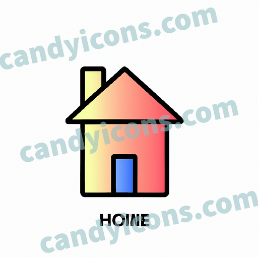 A minimalist home icon with roof and door  app icon - ai app icon generator - phone app icon - app icon aesthetic