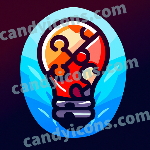 a light bulb with puzzle pieces inside app icon - ai app icon generator - phone app icon - app icon aesthetic