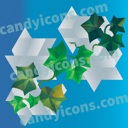 A lush and verdant string of ivy leaves  app icon - ai app icon generator - phone app icon - app icon aesthetic