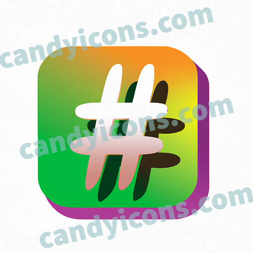 A stylized hashtag sign  app icon - ai app icon generator - phone app icon - app icon aesthetic