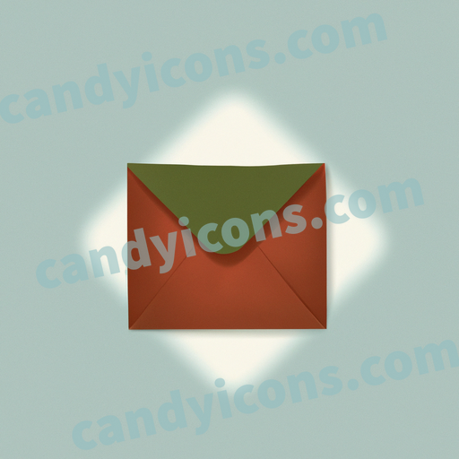 An app icon of Envelope letter in clear , bordeaux , mint green , terracotta color scheme