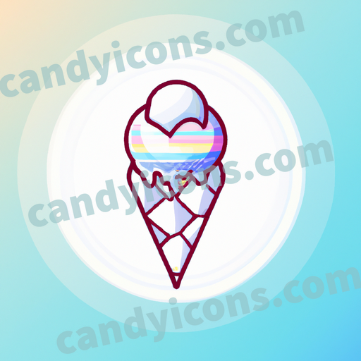 An app icon of An Ice cream cone in ivory , light grey , mint blue , navajo white color scheme