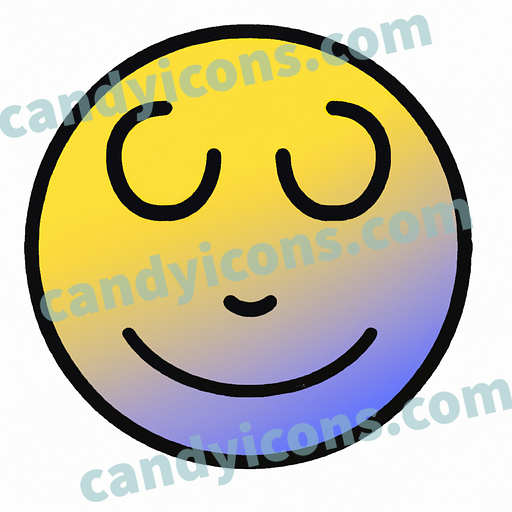A sleepy-eyed smiley face with a peaceful expression  app icon - ai app icon generator - phone app icon - app icon aesthetic
