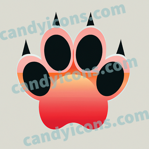 A stylized paw print app icon - ai app icon generator - phone app icon - app icon aesthetic