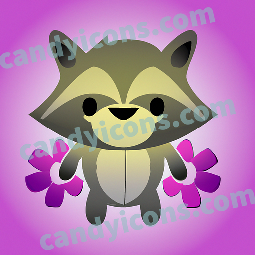 A whimsical and mischievous raccoon  app icon - ai app icon generator - phone app icon - app icon aesthetic