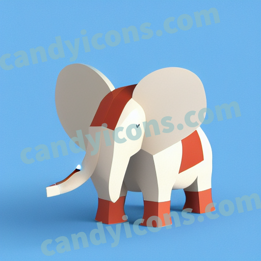An app icon of An elephant in ivory , cinnamon , light blue color scheme