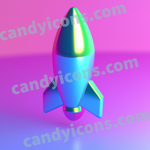An app icon of A rocket in blush pink , mauve , dodger blue , light sea green color scheme
