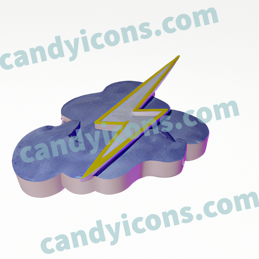 A stylized lightning bolt inside a cloud  app icon - ai app icon generator - phone app icon - app icon aesthetic