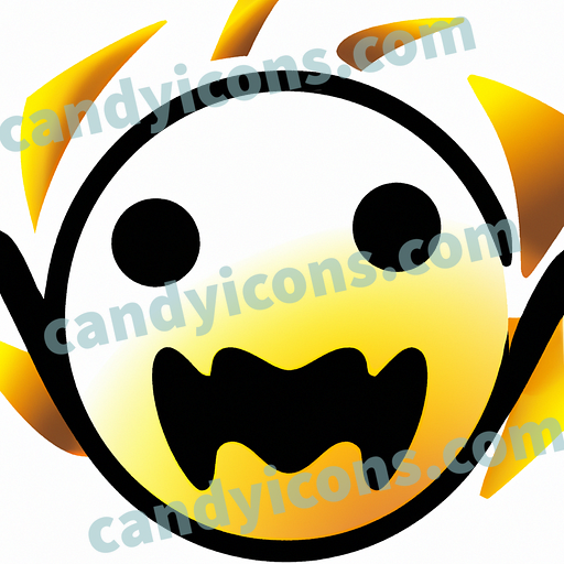A panicked, screaming smiley face with flailing arms  app icon - ai app icon generator - phone app icon - app icon aesthetic