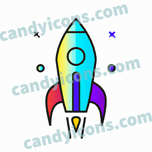 A stylized rocket ship taking off  app icon - ai app icon generator - phone app icon - app icon aesthetic