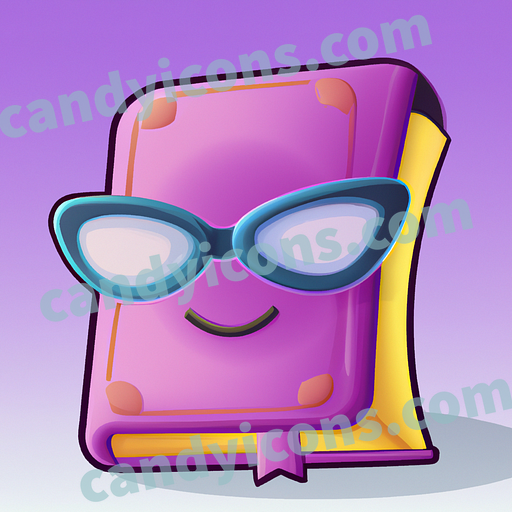 A playful book with glasses app icon - ai app icon generator - phone app icon - app icon aesthetic