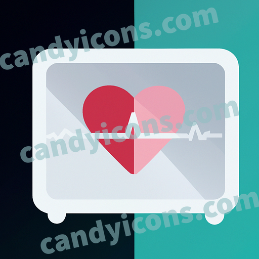 A stylized heart rate monitor app icon - ai app icon generator - phone app icon - app icon aesthetic