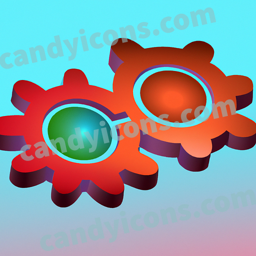 A stylized gear with turning cogs  app icon - ai app icon generator - phone app icon - app icon aesthetic