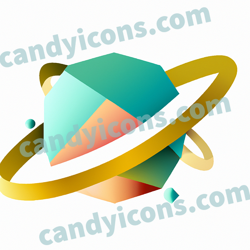 A stylized planet Saturn with rings  app icon - ai app icon generator - phone app icon - app icon aesthetic