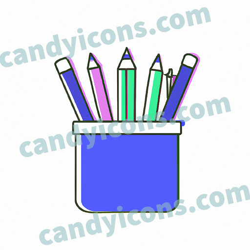 A minimalist pencil cup with pens or pencils  app icon - ai app icon generator - phone app icon - app icon aesthetic