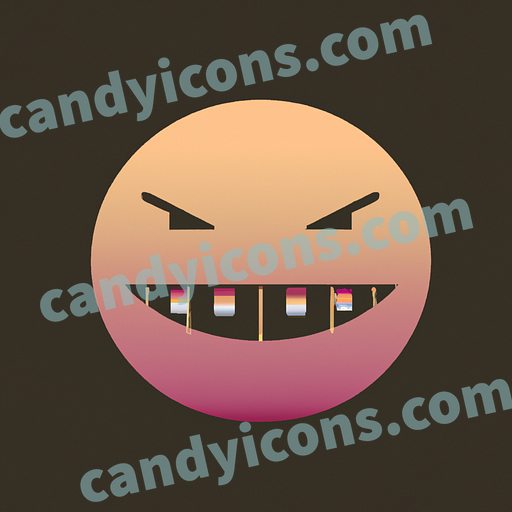 An angry, teeth-gritting smiley face  app icon - ai app icon generator - phone app icon - app icon aesthetic