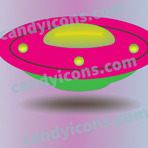 A sleek, futuristic flying saucer  app icon - ai app icon generator - phone app icon - app icon aesthetic