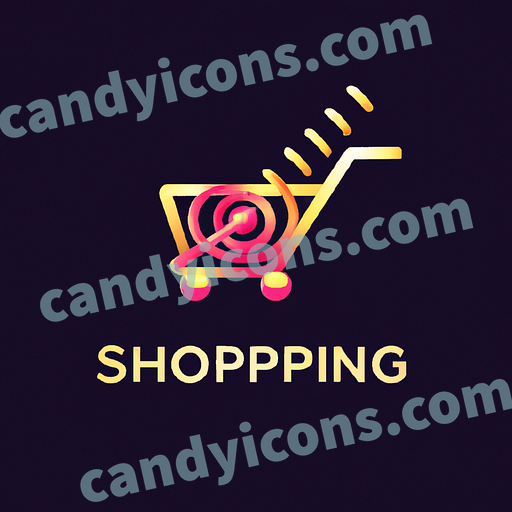 A stylized shopping cart  app icon - ai app icon generator - phone app icon - app icon aesthetic