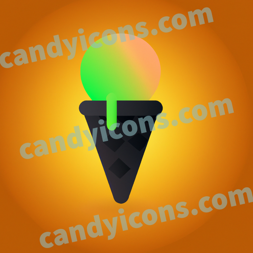 An app icon of An Ice cream cone in olive , silver , orange , light yellow color scheme
