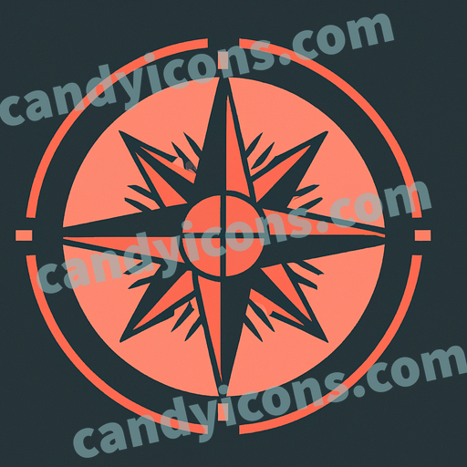 A stylized compass rose  app icon - ai app icon generator - phone app icon - app icon aesthetic