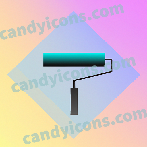 A minimalist paint roller  app icon - ai app icon generator - phone app icon - app icon aesthetic