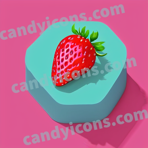An app icon of A strawberry in rose red , dark sea green color scheme