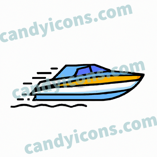 A sleek, streamlined speedboat  app icon - ai app icon generator - phone app icon - app icon aesthetic