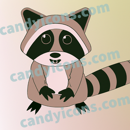 An adorable, cartoon-style raccoon  app icon - ai app icon generator - phone app icon - app icon aesthetic