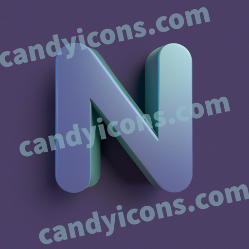 An app icon of A letter N in lavender , navy blue , cadet blue , dark green color scheme